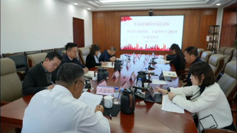 吉林双阳法院召开党组会议专题学习党的二十届四中全会精神