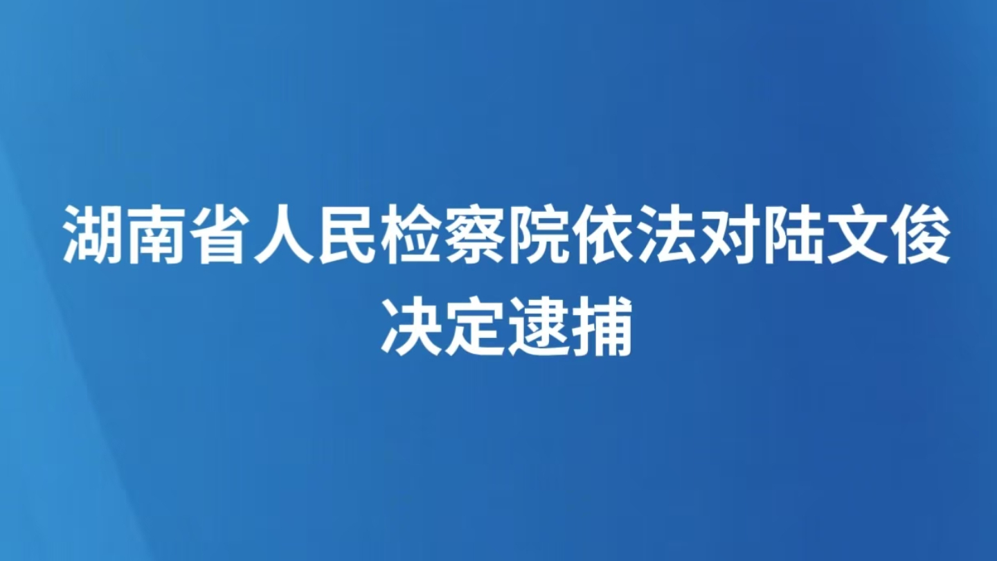 湖南省人民检察院依法对陆文俊决定逮捕