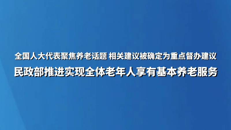 民政部推进实现全体老年人享有基本养老服务