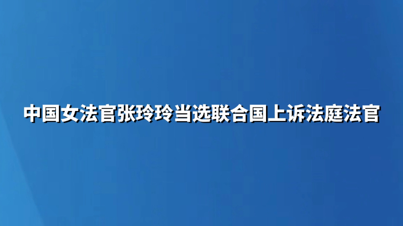 中国女法官张玲玲当选联合国上诉法庭法官