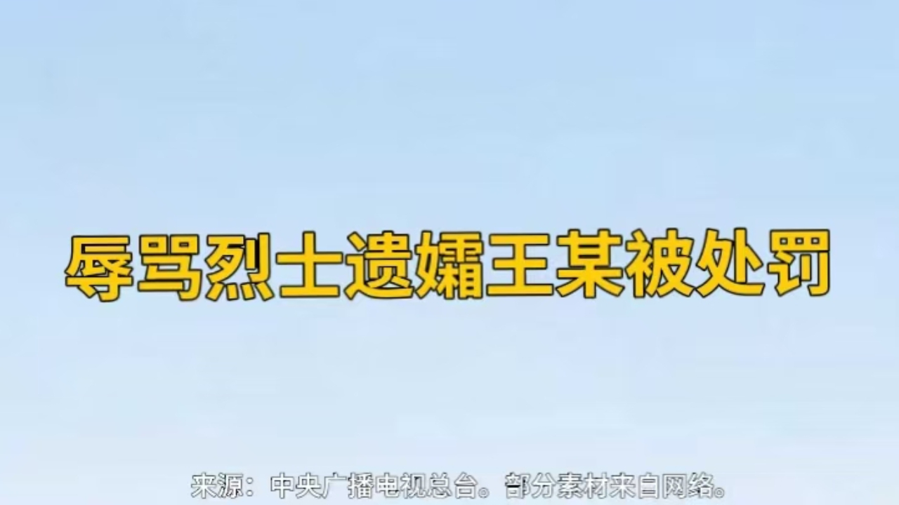 辱骂烈士遗孀王某被处罚