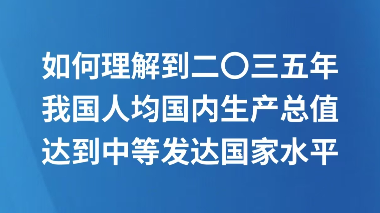 如何理解到二〇三五年我国人均国内生产总值达到中等发达国家水平