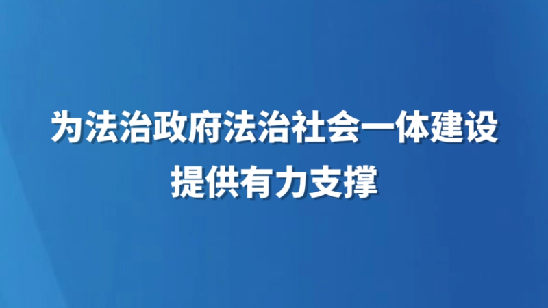为法治政府法治社会一体建设提供有力支撑