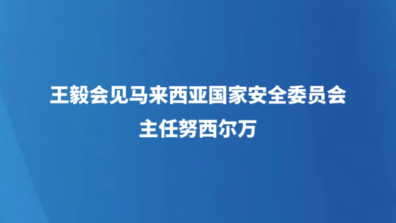 王毅会见马来西亚国家安全委员会主任努西尔万