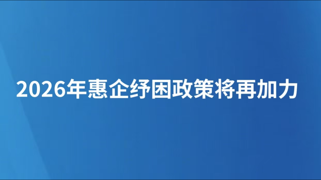 2026年惠企纾困政策将再加力