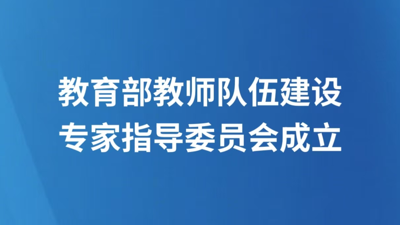 教育部教师队伍建设专家指导委员会成立