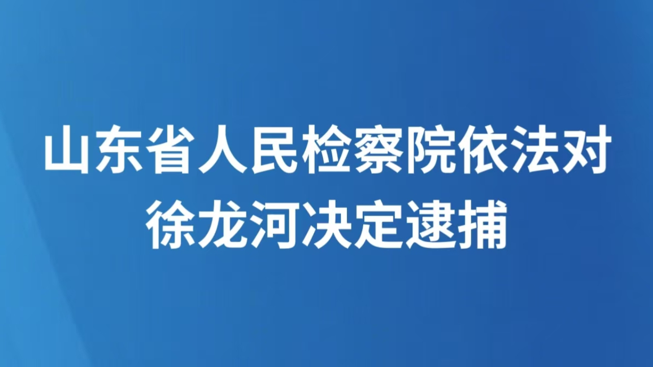 山东省人民检察院依法对徐龙河决定逮捕