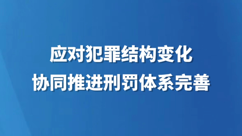 应对犯罪结构变化协同推进刑罚体系完善