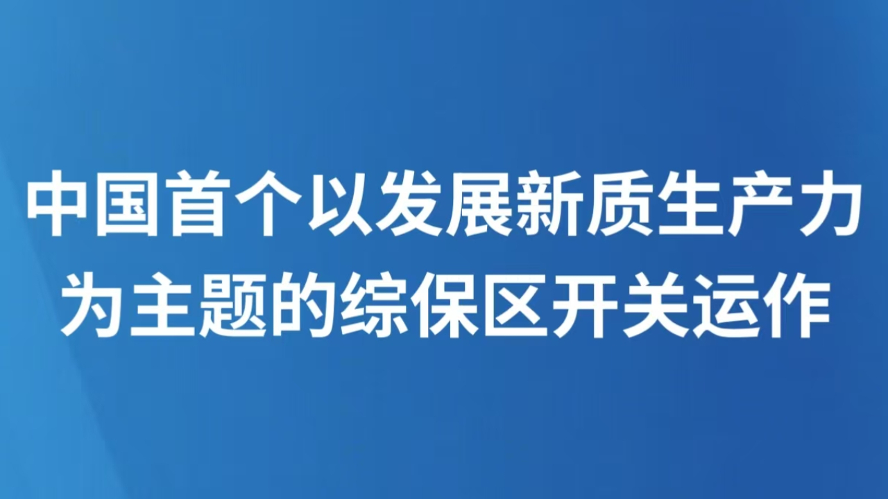 中国首个以发展新质生产力为主题的综保区开关运作