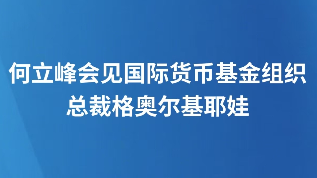 何立峰会见国际货币基金组织总裁格奥尔基耶娃