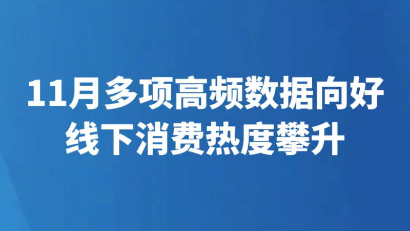 11月多项高频数据向好 线下消费热度攀升