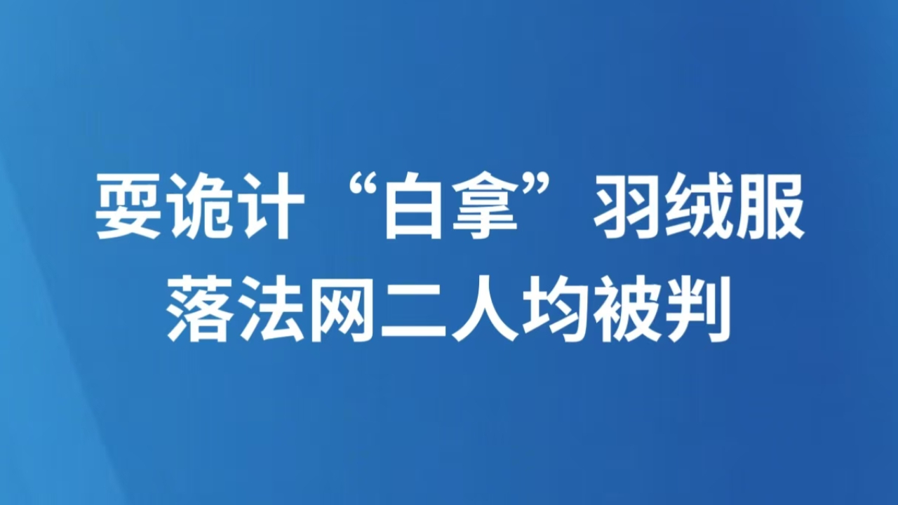 耍诡计“白拿”羽绒服，落法网二人均被判