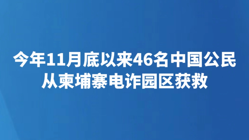 今年11月底以来46名中国公民从柬埔寨电诈园区获救