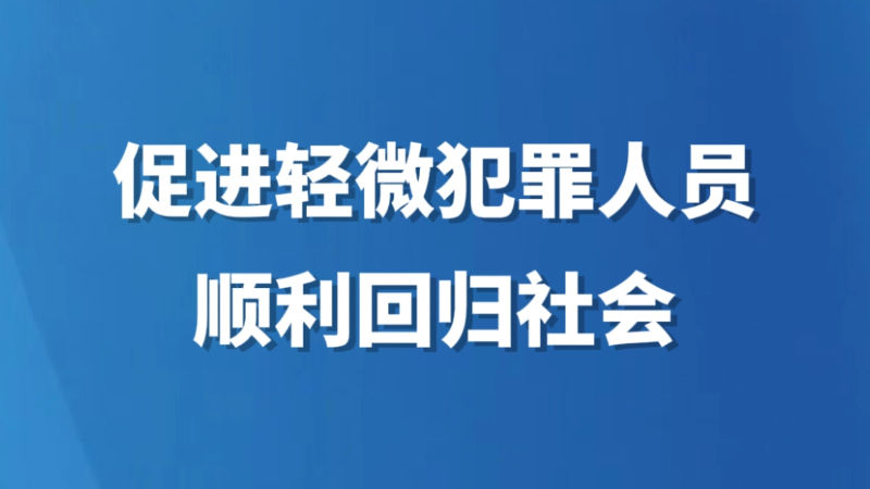 促进轻微犯罪人员顺利回归社会