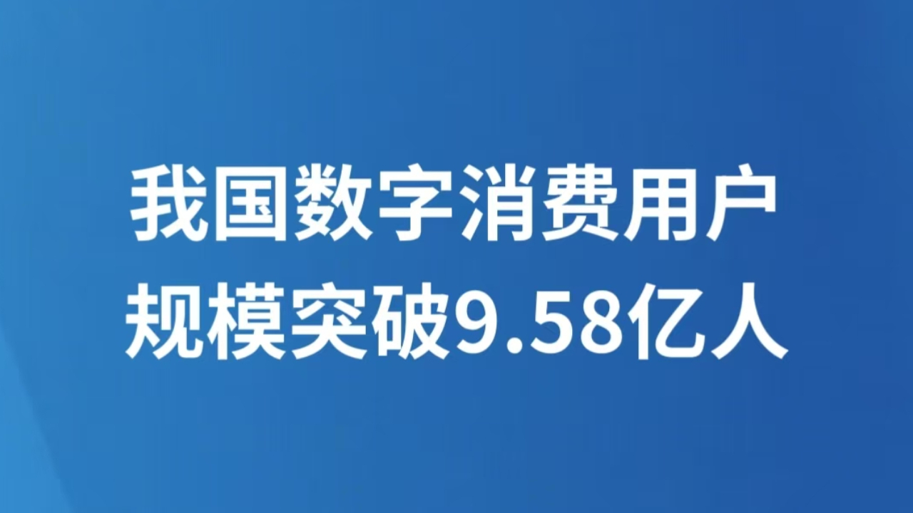 我国数字消费用户规模突破9.58亿人