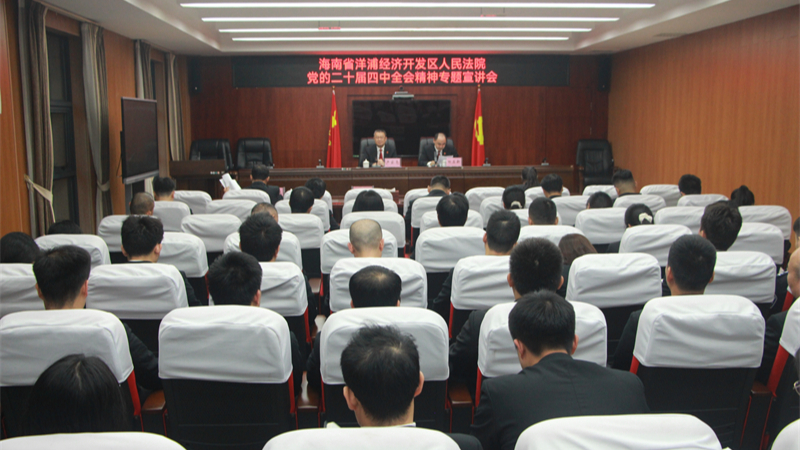 海南洋浦法院召开学习贯彻党的二十届四中全会精神专题宣讲会