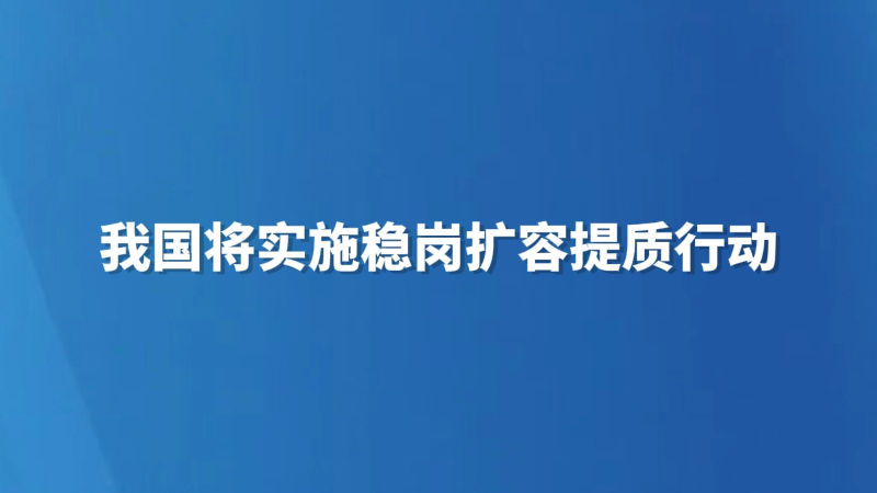 我国将实施稳岗扩容提质行动