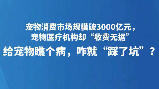给宠物瞧个病，咋就“踩了坑”？