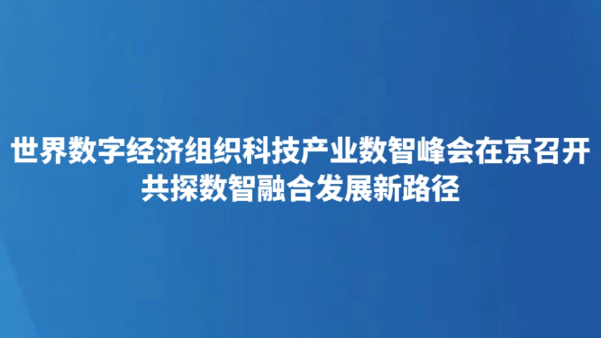 世界数字经济组织科技产业数智峰会在京召开 共探数智融合发展新路径