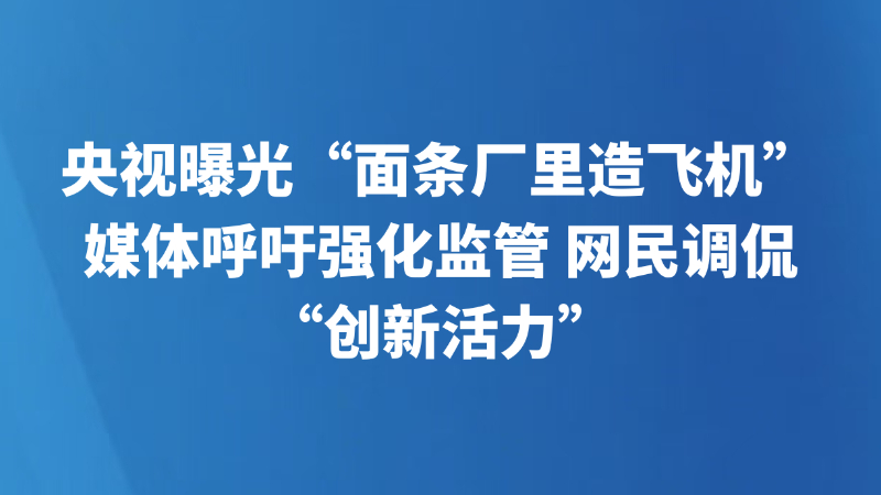 央视曝光“面条厂里造飞机” 媒体呼吁强化监管 网民调侃“创新活力”