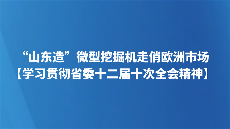 “山东造”微型挖掘机走俏欧洲市场【学习贯彻省委十二届十次全会精神】