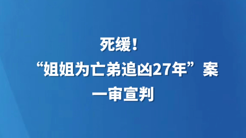 死缓！“姐姐为亡弟追凶27年”案一审宣判