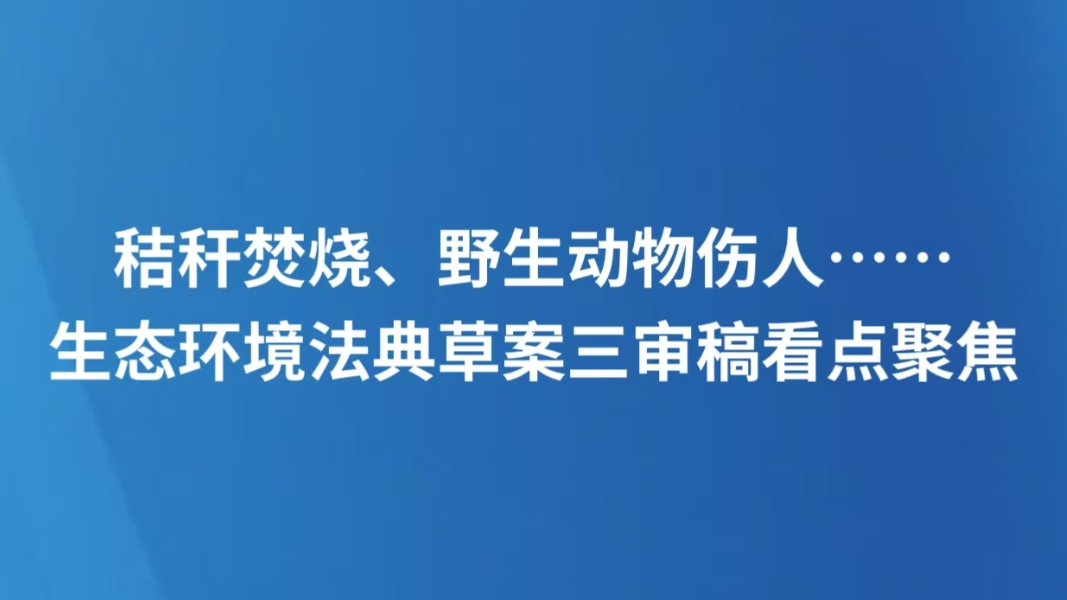 秸秆焚烧、野生动物伤人……生态环境法典草案三审稿看点聚焦