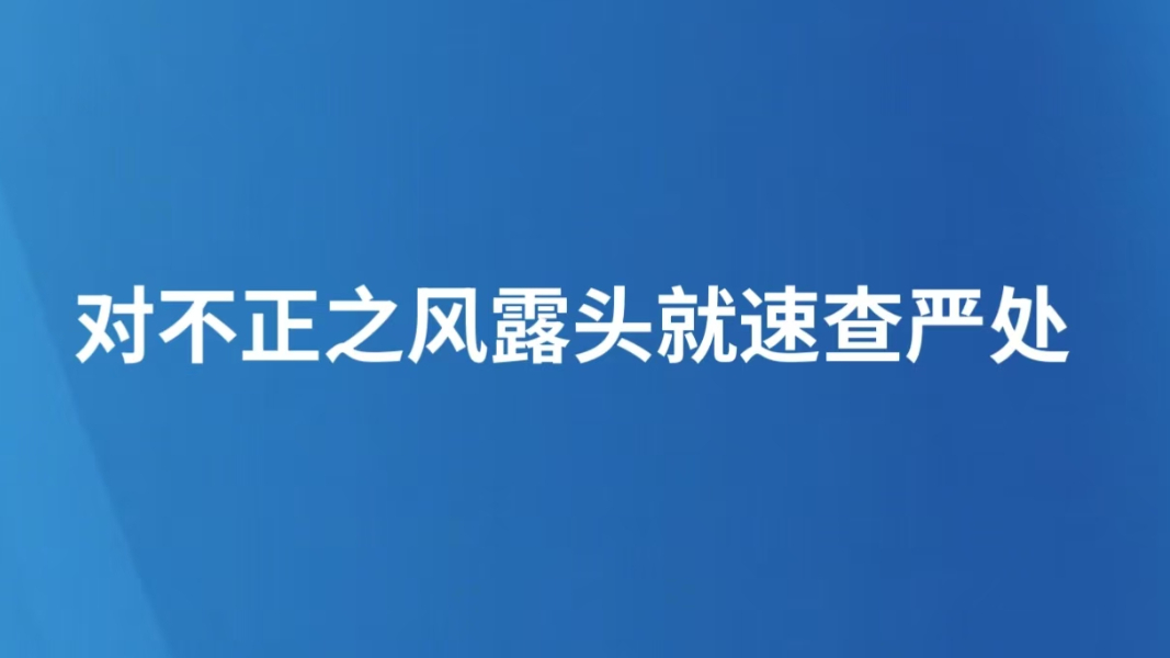 对不正之风露头就速查严处