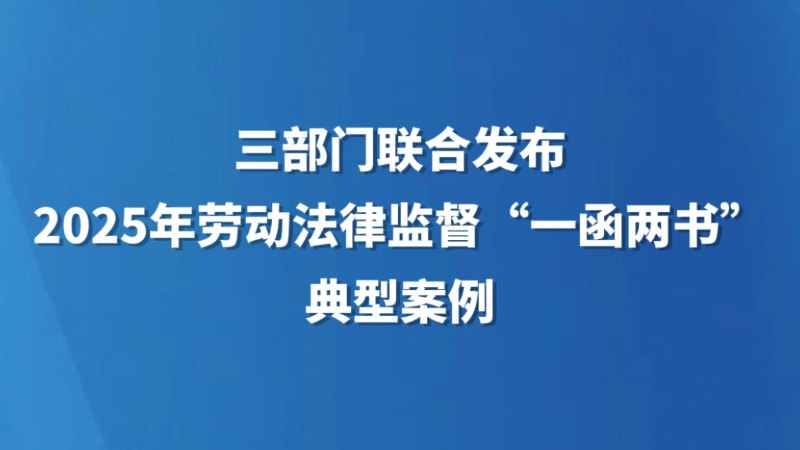 三部门联合发布2025年劳动法律监督“一函两书”典型案例