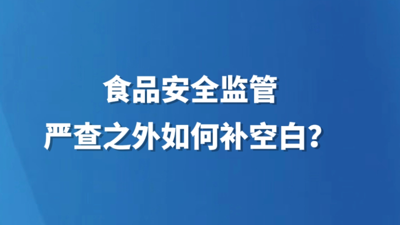 食品安全监管 严查之外如何补空白？