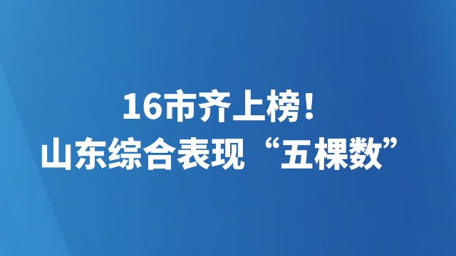 16市齐上榜！山东综合表现“五棵数”