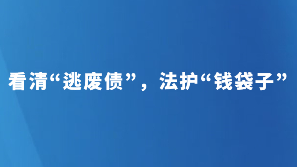 假出资、假离婚、假破产……看清“逃废债”，法护“钱袋子”