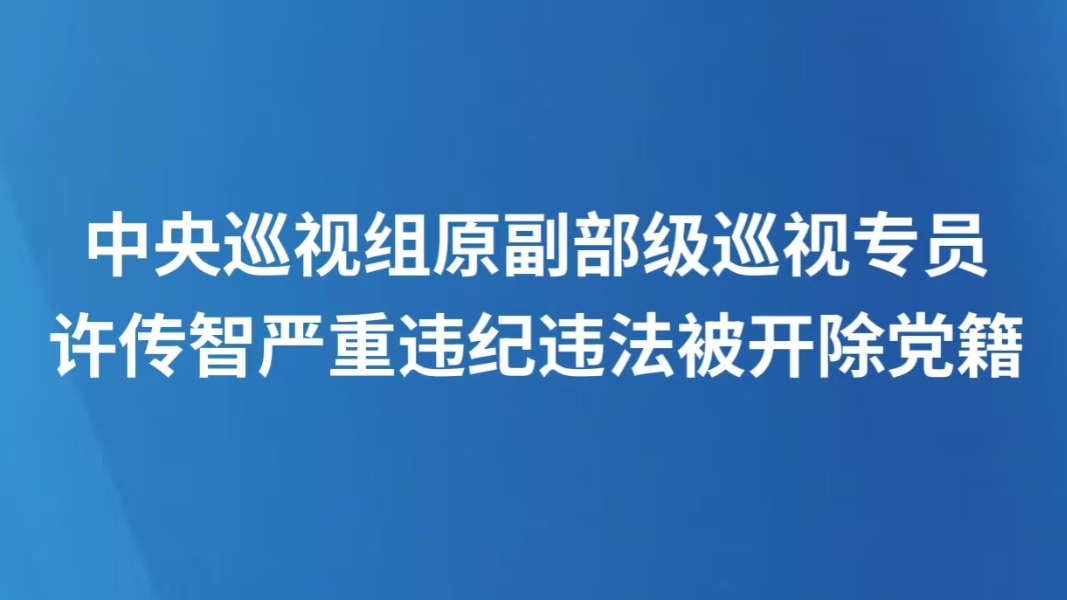中央巡视组原副部级巡视专员许传智严重违纪违法被开除党籍