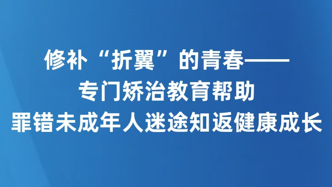 修补“折翼”的青春——专门矫治教育帮助罪错未成年人迷途知返健康成长