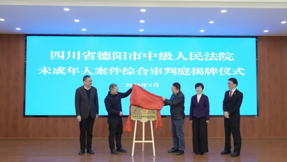 德阳中院举行未成年人案件综合审判庭揭牌仪式