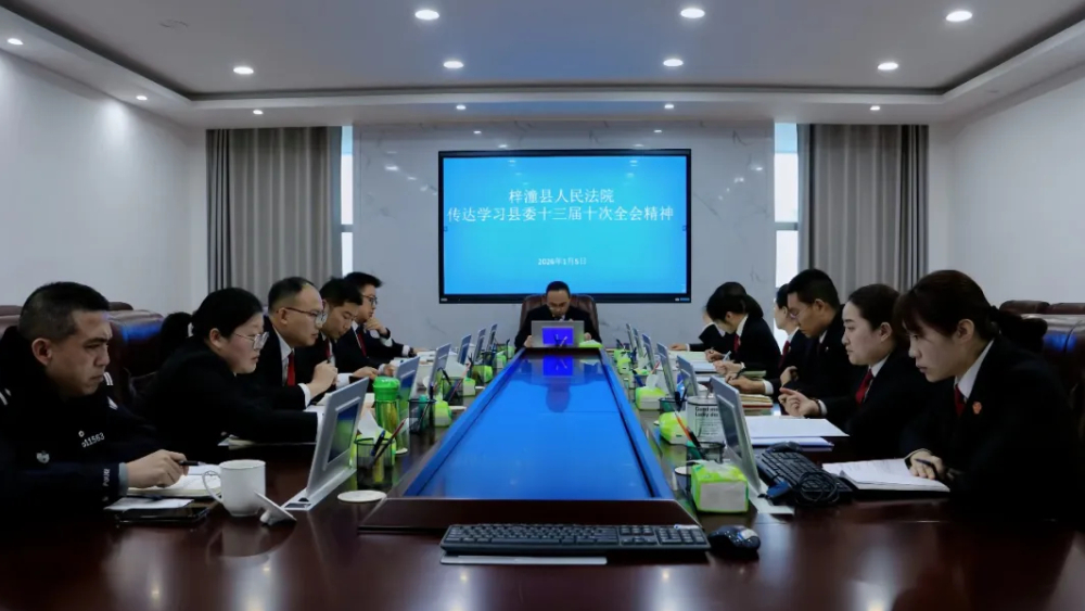 梓潼县人民法院专题传达学习中共梓潼县委十三届十次全会精神
