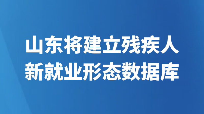 山东将建立残疾人新就业形态数据库