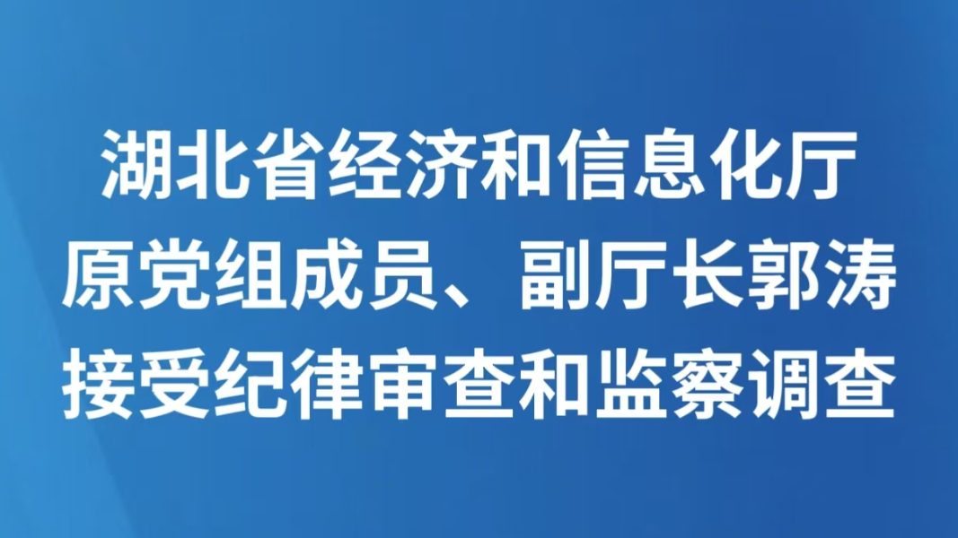 湖北省经济和信息化厅原党组成员、副厅长郭涛接受纪律审查和监察调查