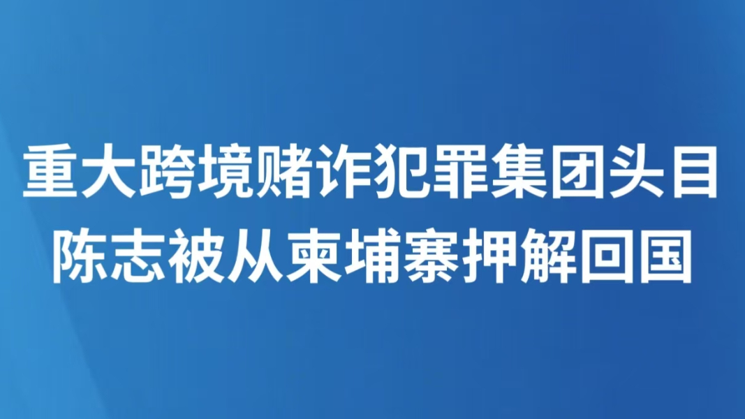 重大跨境赌诈犯罪集团头目陈志被从柬埔寨押解回国
