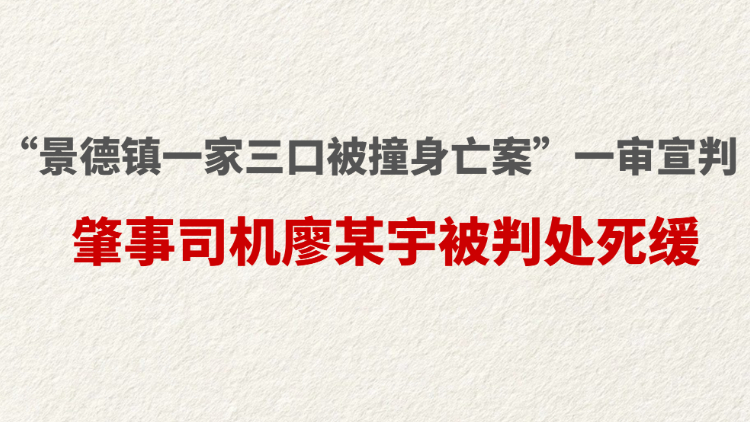 “景德镇一家三口被撞身亡案”一审宣判 肇事司机廖某宇被判处死缓