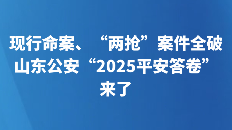 现行命案、“两抢”案件全破，山东公安“2025平安答卷”来了