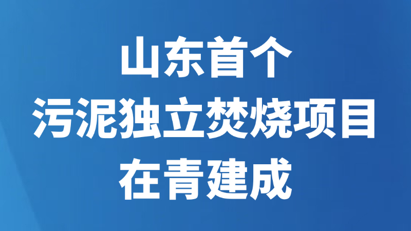 山东首个污泥独立焚烧项目在青建成