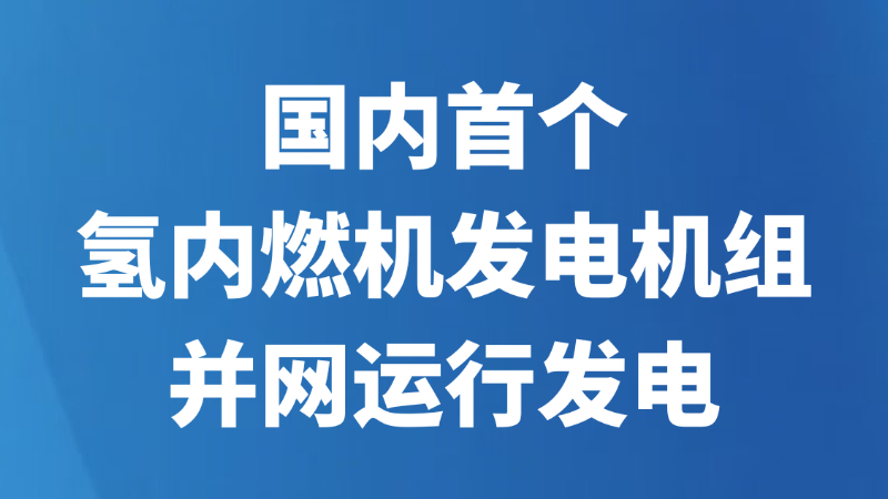 国内首个氢内燃机发电机组并网运行发电