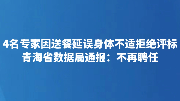 4名专家因送餐延误身体不适拒绝评标 青海省数据局通报：不再聘任