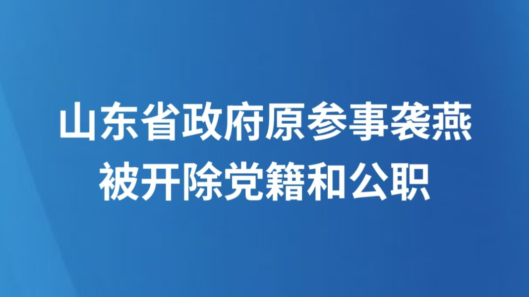 山东省政府原参事袭燕被开除党籍和公职