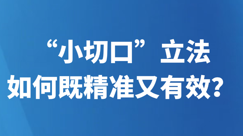 “小切口”立法如何既精准又有效？
