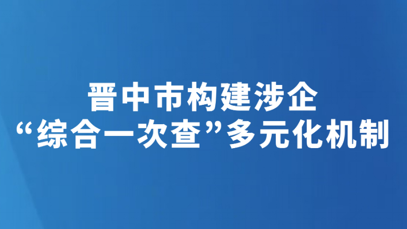 晋中市构建涉企“综合一次查”多元化机制