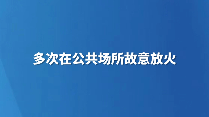 多次在公共场所故意放火