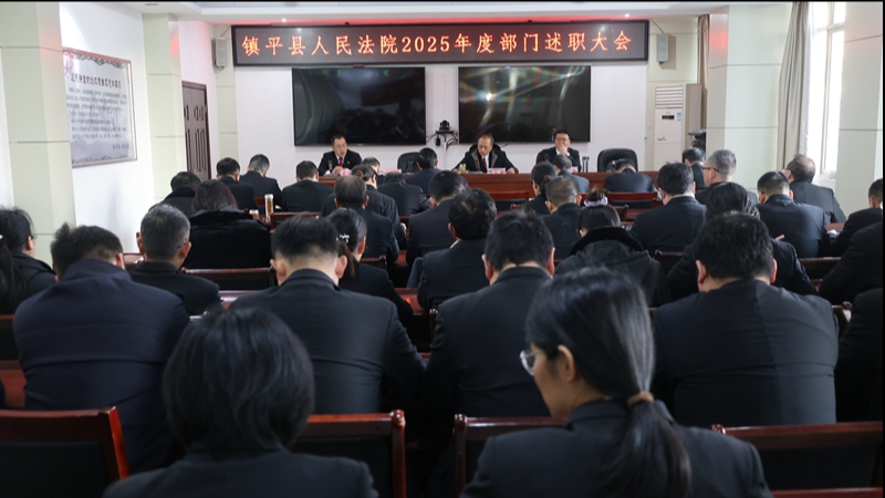 河南省南阳市镇平县人民法院召开2025年度部门述职大会