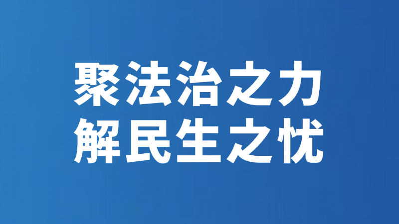 聚法治之力 解民生之忧